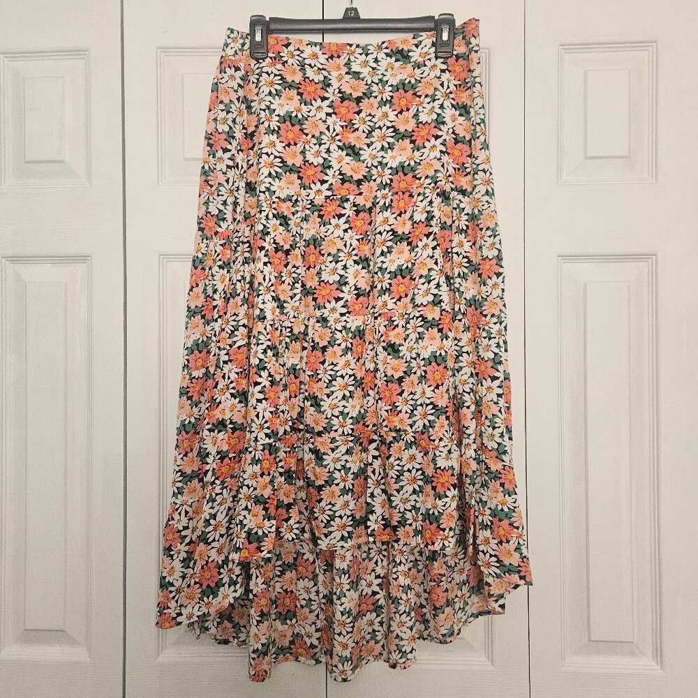 Women's Floral Print Boho Midi Skirt